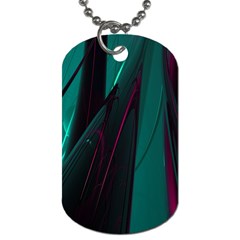 Abstract Green Purple Dog Tag (one Side) by Nexatart