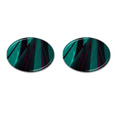 Abstract Green Purple Cufflinks (oval) by Nexatart