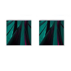 Abstract Green Purple Cufflinks (square) by Nexatart