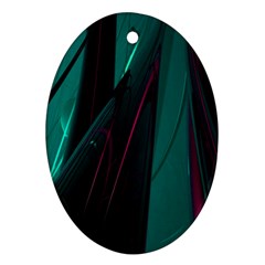 Abstract Green Purple Oval Ornament (two Sides) by Nexatart