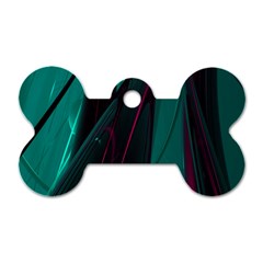 Abstract Green Purple Dog Tag Bone (one Side) by Nexatart