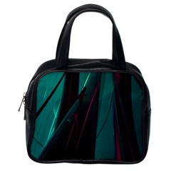 Abstract Green Purple Classic Handbags (one Side)