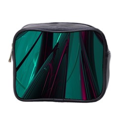 Abstract Green Purple Mini Toiletries Bag 2-side by Nexatart