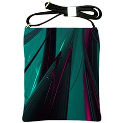 Abstract Green Purple Shoulder Sling Bags by Nexatart