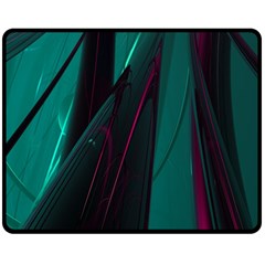 Abstract Green Purple Fleece Blanket (medium) 