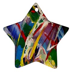 Abstract Art Art Artwork Colorful Star Ornament (two Sides) by Nexatart