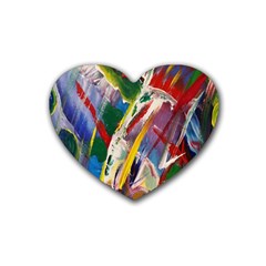 Abstract Art Art Artwork Colorful Rubber Coaster (heart)  by Nexatart