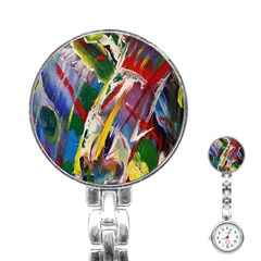 Abstract Art Art Artwork Colorful Stainless Steel Nurses Watch by Nexatart