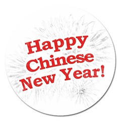 Happy Chinese New Year Design Magnet 5  (round) by dflcprints