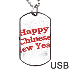 Happy Chinese New Year Design Dog Tag Usb Flash (two Sides) by dflcprints