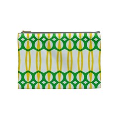 Green Yellow Shapes                                                                                                                   Cosmetic Bag by LalyLauraFLM