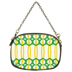 Green Yellow Shapes                                                                                                                   	chain Purse (two Sides) by LalyLauraFLM