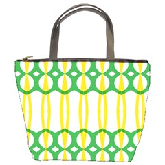 Green Yellow Shapes                                                                                                                   	bucket Bag by LalyLauraFLM