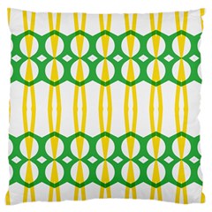 Green Yellow Shapes                                                                                                                   	large Flano Cushion Case (two Sides) by LalyLauraFLM