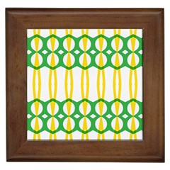 Green Yellow Shapes                                                                                                                   			framed Tile