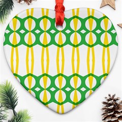 Green Yellow Shapes                                                                                                                   			ornament (heart) by LalyLauraFLM