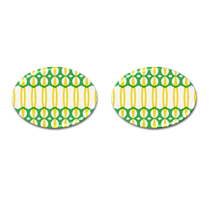 Green yellow shapes                                                                                                                   			Cufflinks (Oval)