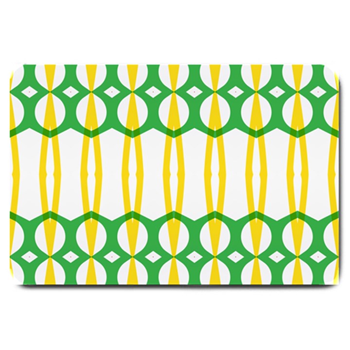 Green yellow shapes                                                                                                                   			Large Doormat