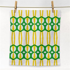 Green Yellow Shapes                                                                                                                   			face Towel by LalyLauraFLM