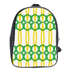 Green Yellow Shapes                                                                                                                   			school Bag (large)