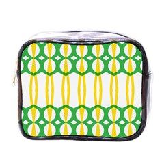 Green Yellow Shapes                                                                                                                   			mini Toiletries Bag (one Side)