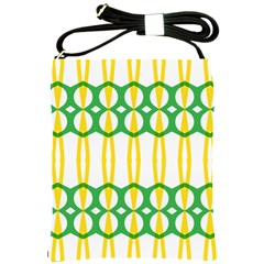 Green Yellow Shapes                                                                                                                   			shoulder Sling Bag by LalyLauraFLM