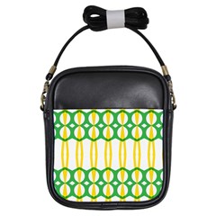 Green Yellow Shapes                                                                                                                   			girls Sling Bag