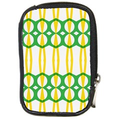 Green Yellow Shapes                                                                                                                   			compact Camera Leather Case