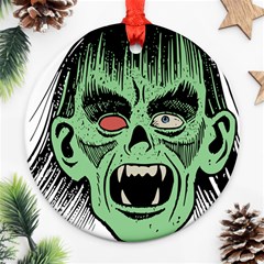 Zombie Face Vector Clipart Ornament (round)