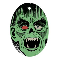 Zombie Face Vector Clipart Ornament (oval) by Nexatart