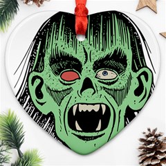 Zombie Face Vector Clipart Ornament (heart) by Nexatart