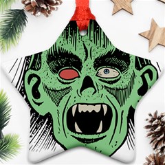 Zombie Face Vector Clipart Ornament (star) by Nexatart