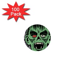 Zombie Face Vector Clipart 1  Mini Buttons (100 Pack) 