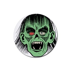 Zombie Face Vector Clipart Rubber Round Coaster (4 Pack)  by Nexatart