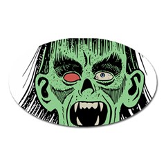 Zombie Face Vector Clipart Oval Magnet by Nexatart