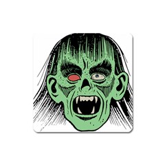 Zombie Face Vector Clipart Square Magnet by Nexatart