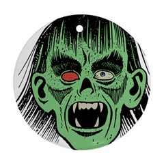 Zombie Face Vector Clipart Round Ornament (two Sides) by Nexatart