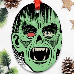 Zombie Face Vector Clipart Oval Ornament (two Sides) by Nexatart