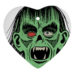 Zombie Face Vector Clipart Heart Ornament (two Sides) by Nexatart