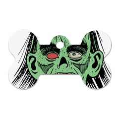 Zombie Face Vector Clipart Dog Tag Bone (one Side)