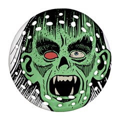 Zombie Face Vector Clipart Ornament (round Filigree) by Nexatart