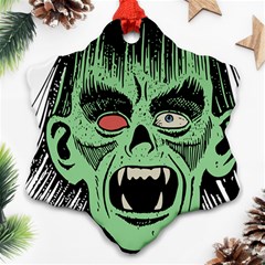 Zombie Face Vector Clipart Ornament (snowflake) by Nexatart