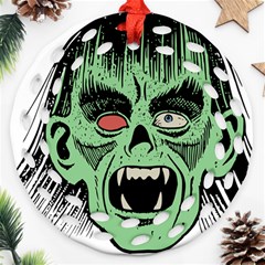 Zombie Face Vector Clipart Round Filigree Ornament (two Sides) by Nexatart