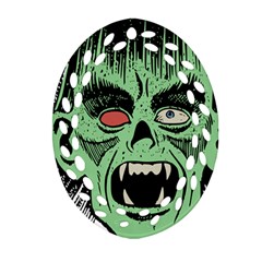 Zombie Face Vector Clipart Ornament (oval Filigree) by Nexatart