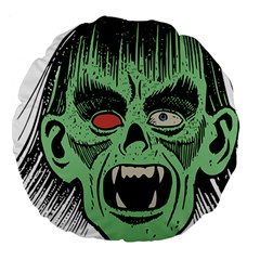 Zombie Face Vector Clipart Large 18  Premium Round Cushions by Nexatart