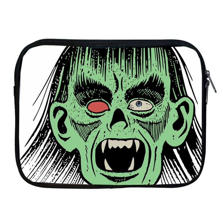 Zombie Face Vector Clipart Apple iPad 2/3/4 Zipper Cases