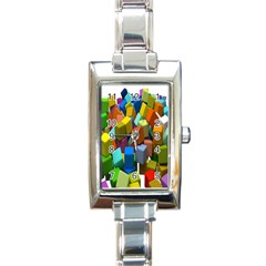 Cubes Assorted Random Toys Rectangle Italian Charm Watch