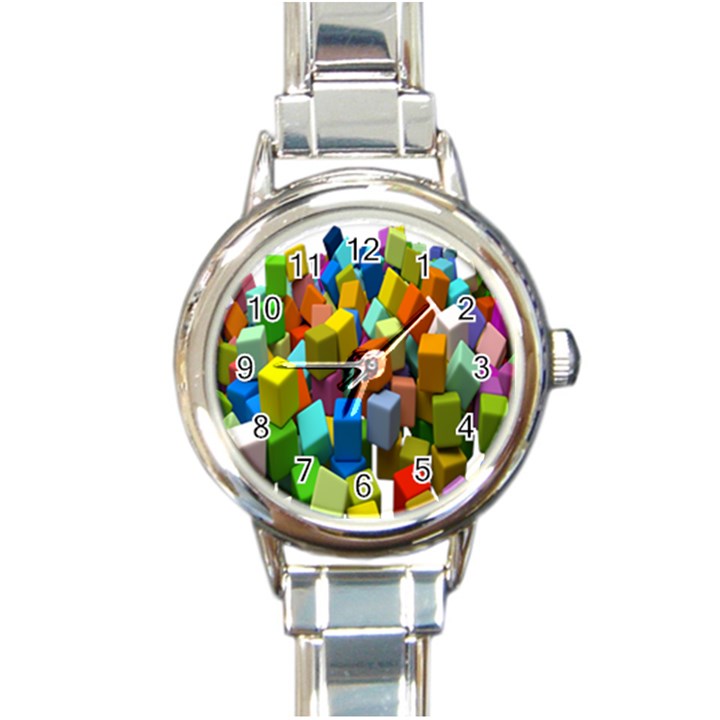 Cubes Assorted Random Toys Round Italian Charm Watch