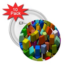 Cubes Assorted Random Toys 2 25  Buttons (10 Pack)  by Nexatart