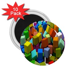 Cubes Assorted Random Toys 2 25  Magnets (10 Pack)  by Nexatart